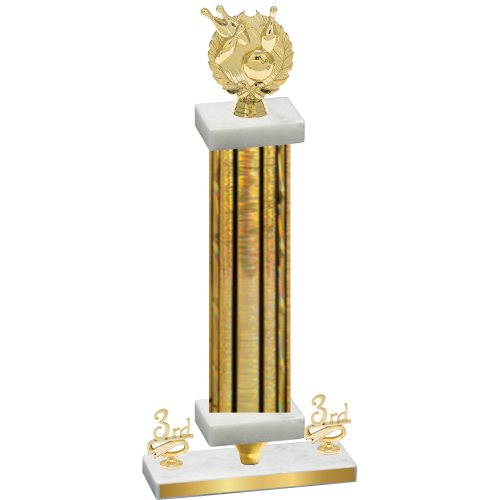 Premium Single Gold Glacier Third Place Bowling Trophy