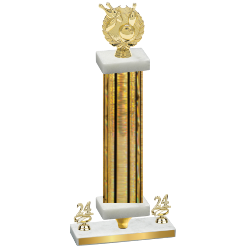 Premium Single Gold Glacier Year Bowling Trophy