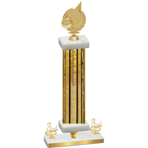 Premium Single Gold Glacier Third Place Volleyball Trophy