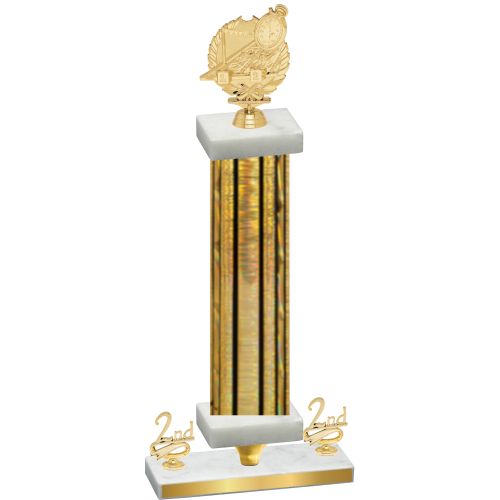 Premium Single Gold Glacier Second Place Swimming Trophy