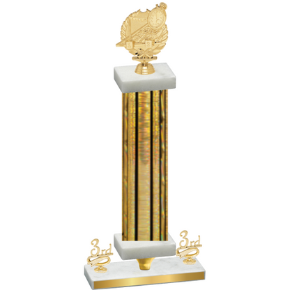 Premium Single Gold Glacier Third Place Swimming Trophy