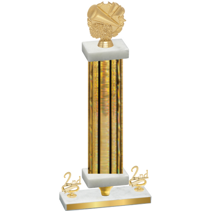Premium Single Gold Glacier Second Place Cheerleading Trophy