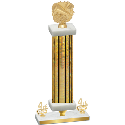 Premium Single Gold Glacier Fourth Place Cheerleading Trophy