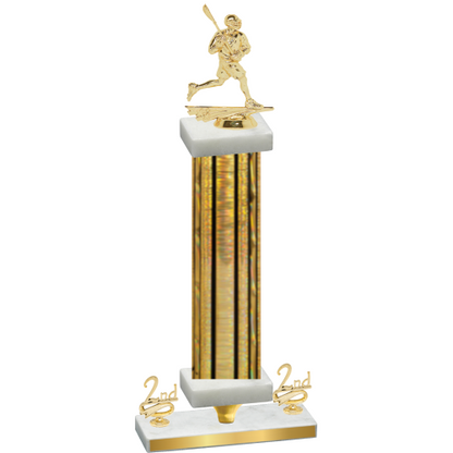 Premium Single Gold Glacier Second Place Lacrosse Trophy