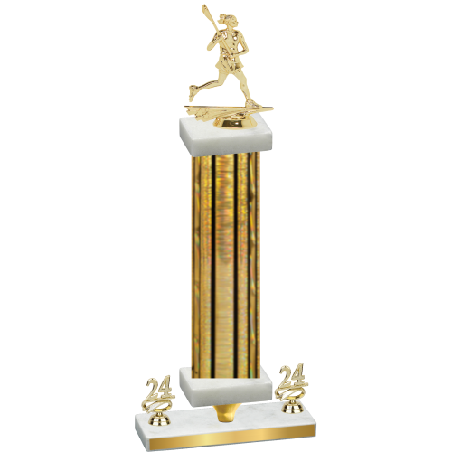 Premium Single Gold Glacier Year Lacrosse Trophy