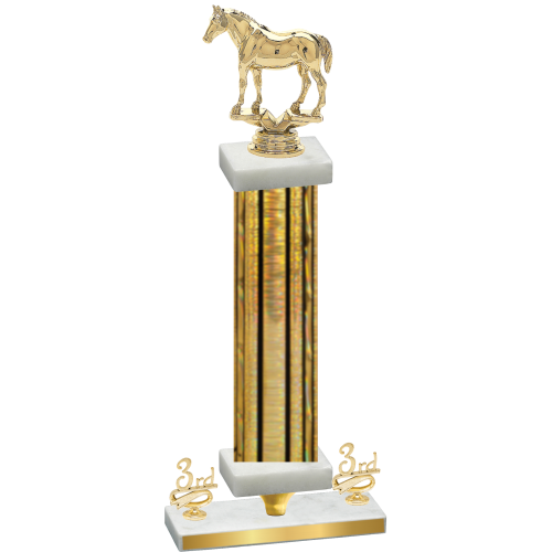 Premium Single Gold Glacier Third Place Horses Trophy