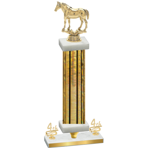 Premium Single Gold Glacier Fourth Place Horses Trophy