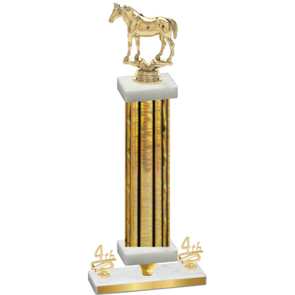 Premium Single Gold Glacier Fourth Place Horses Trophy