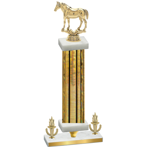 Premium Single Gold Glacier Victory Horses Trophy