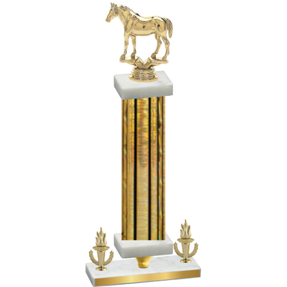 Premium Single Gold Glacier Victory Horses Trophy
