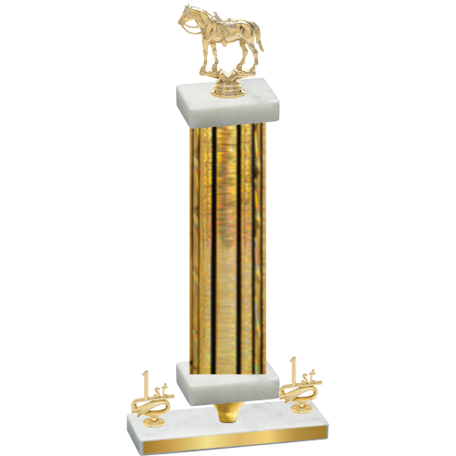 Premium Single Gold Glacier First Place Horses Trophy