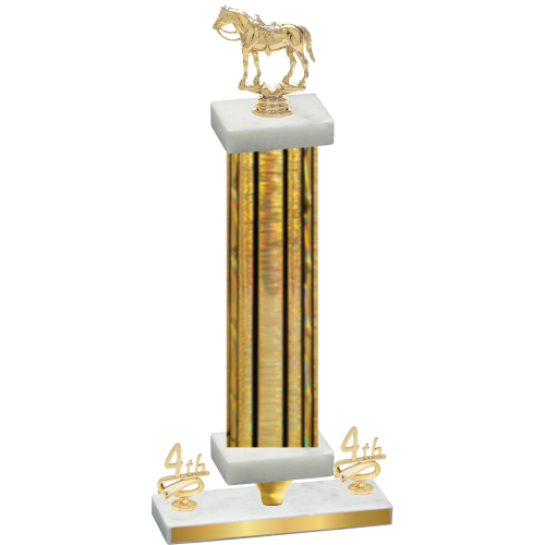 Premium Single Gold Glacier Fourth Place Horses Trophy
