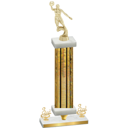 Premium Single Gold Glacier Third Place Basketball Trophy