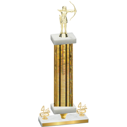 Premium Single Gold Glacier Fourth Place Archery Trophy