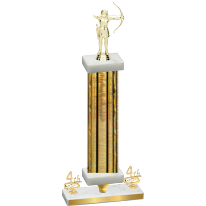 Premium Single Gold Glacier Fourth Place Archery Trophy