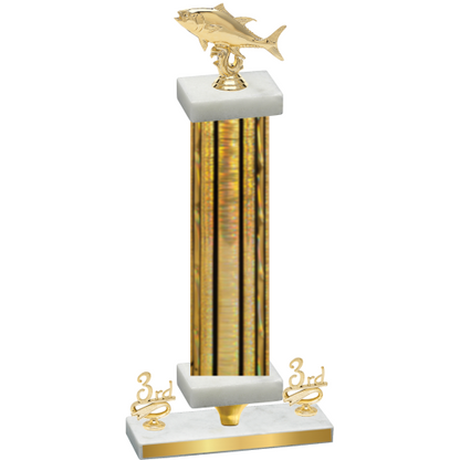 Premium Single Gold Glacier Third Place Fishing Trophy