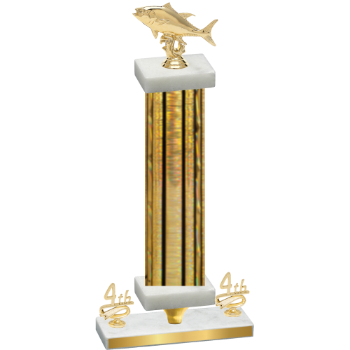 Premium Single Gold Glacier Fourth Place Fishing Trophy