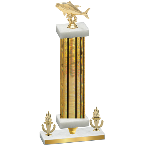 Premium Single Gold Glacier Victory Fishing Trophy