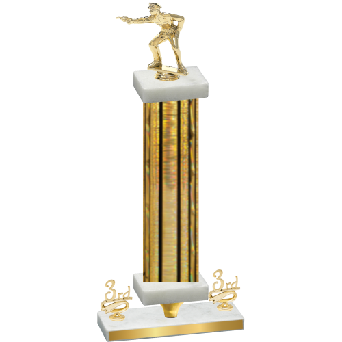 Premium Single Gold Glacier Third Place Shooter Trophy