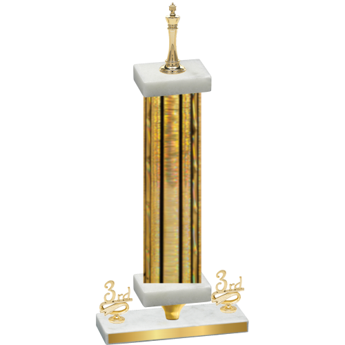 Premium Single Gold Glacier Third Place Chess Trophy