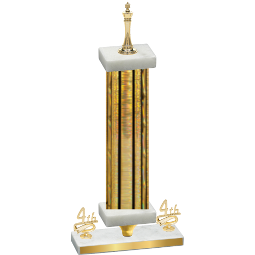 Premium Single Gold Glacier Fourth Place Chess Trophy