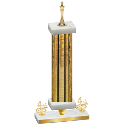 Premium Single Gold Glacier Fourth Place Chess Trophy