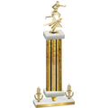 Premium Single Gold Glacier Victory Flag Football Trophy