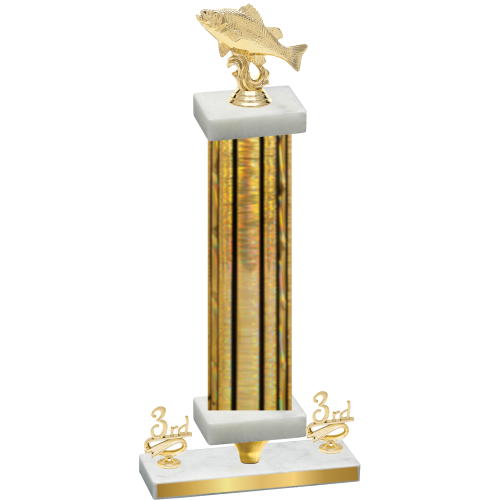 Premium Single Gold Glacier Third Place Fishing Trophy
