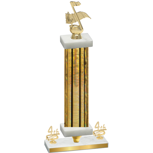 Premium Single Gold Glacier Fourth Place Music Trophy