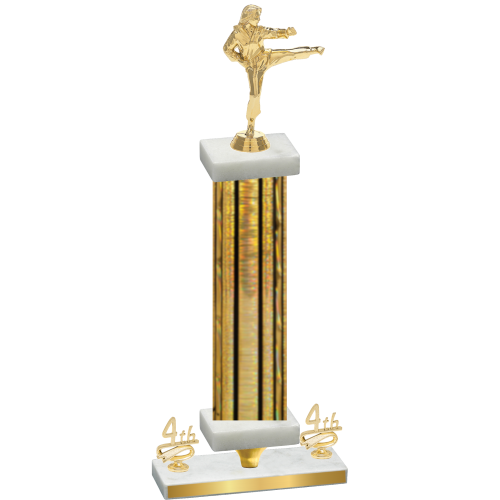 Premium Single Gold Glacier Fourth Place Karate Trophy