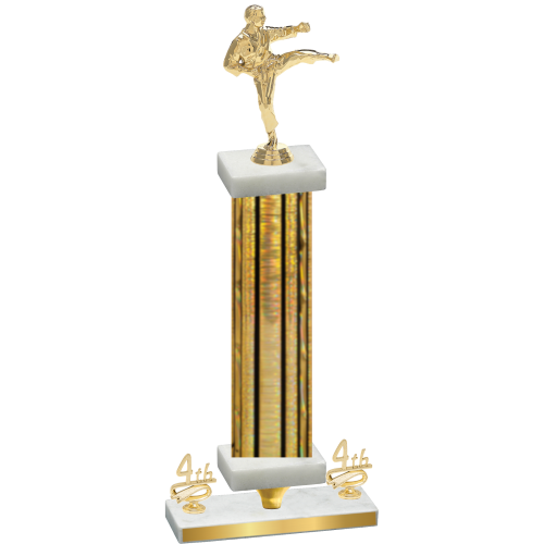 Premium Single Gold Glacier Fourth Place Karate Trophy