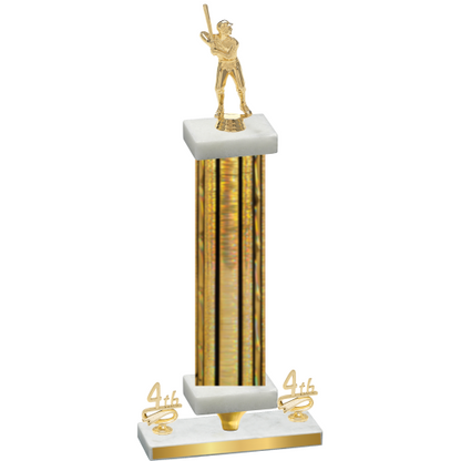 Premium Single Gold Glacier Fourth Place Baseball Trophy