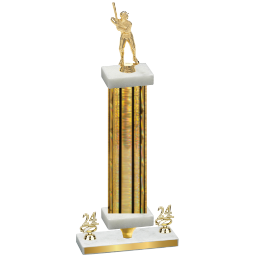 Premium Single Gold Glacier Year Baseball Trophy