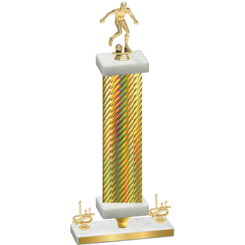 Premium Single Gold Carbon Fiber First Place Soccer Trophy