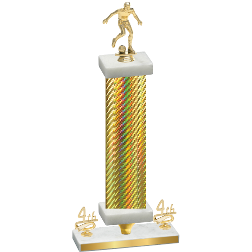 Premium Single Gold Carbon Fiber Fourth Place Soccer Trophy