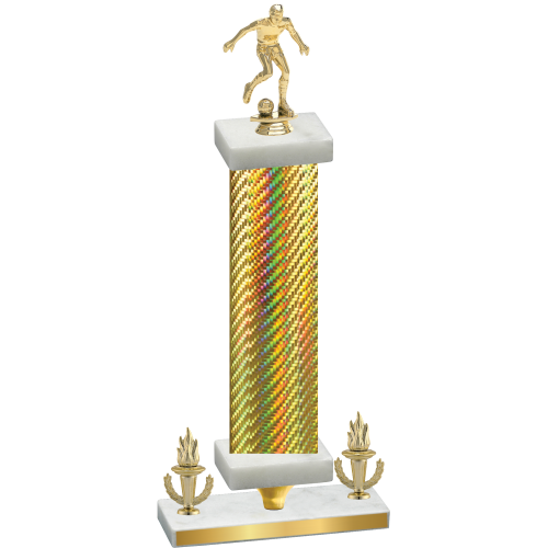 Premium Single Gold Carbon Fiber Victory Soccer Trophy