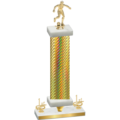 Premium Single Gold Carbon Fiber First Place Soccer Trophy