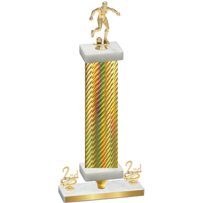 Premium Single Gold Carbon Fiber Second Place Soccer Trophy