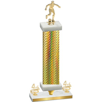 Premium Single Gold Carbon Fiber Fourth Place Soccer Trophy