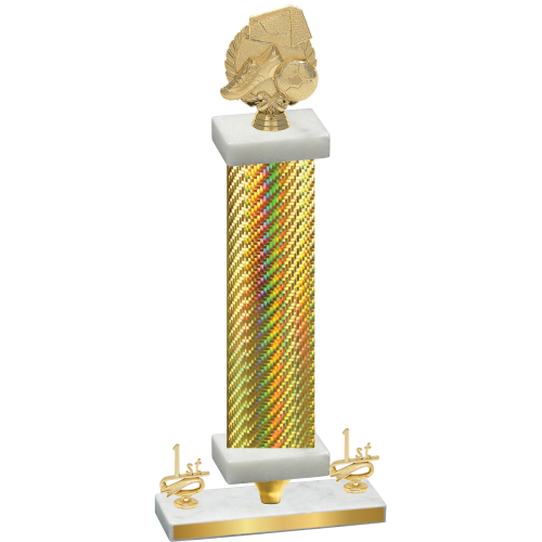 Premium Single Gold Carbon Fiber First Place Soccer Trophy
