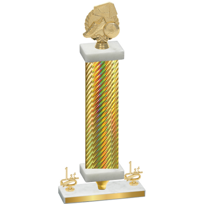 Premium Single Gold Carbon Fiber First Place Soccer Trophy