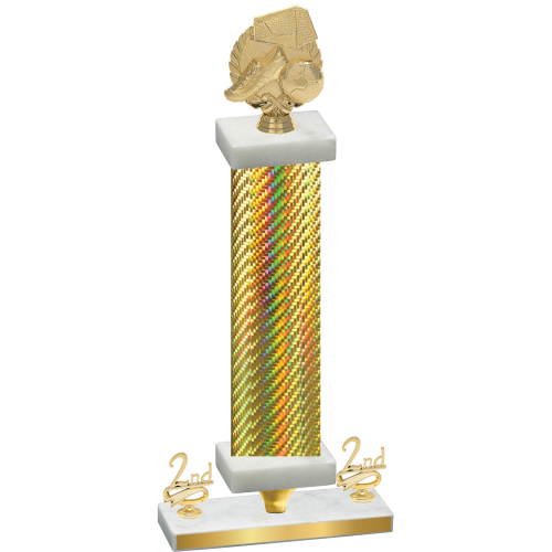 Premium Single Gold Carbon Fiber Second Place Soccer Trophy