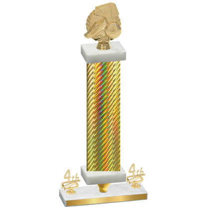 Premium Single Gold Carbon Fiber Fourth Place Soccer Trophy