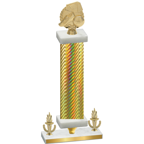 Premium Single Gold Carbon Fiber Victory Soccer Trophy
