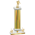Premium Single Gold Carbon Fiber First Place Rugby Trophy