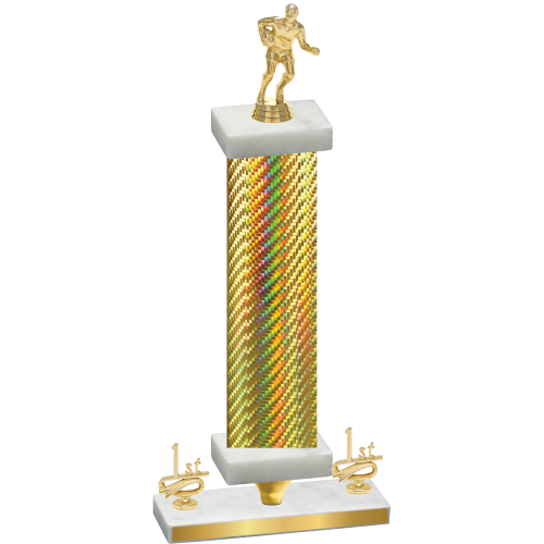 Premium Single Gold Carbon Fiber First Place Rugby Trophy