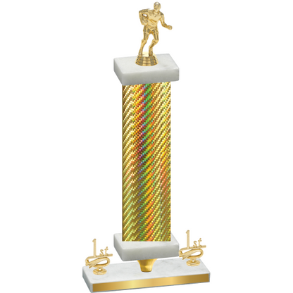 Premium Single Gold Carbon Fiber First Place Rugby Trophy