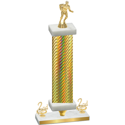 Premium Single Gold Carbon Fiber Second Place Rugby Trophy