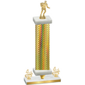 Premium Single Gold Carbon Fiber Fourth Place Rugby Trophy