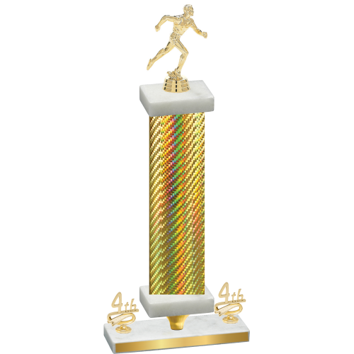 Premium Single Gold Carbon Fiber Fourth Place Running Trophy